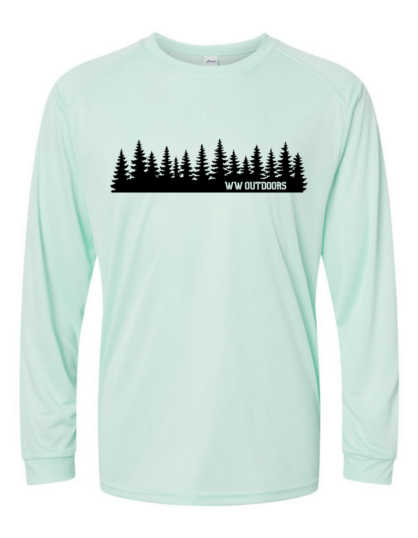 LONG SLEEVE WW OUTDOORS TREE BACKGROUND SPF SHIRT