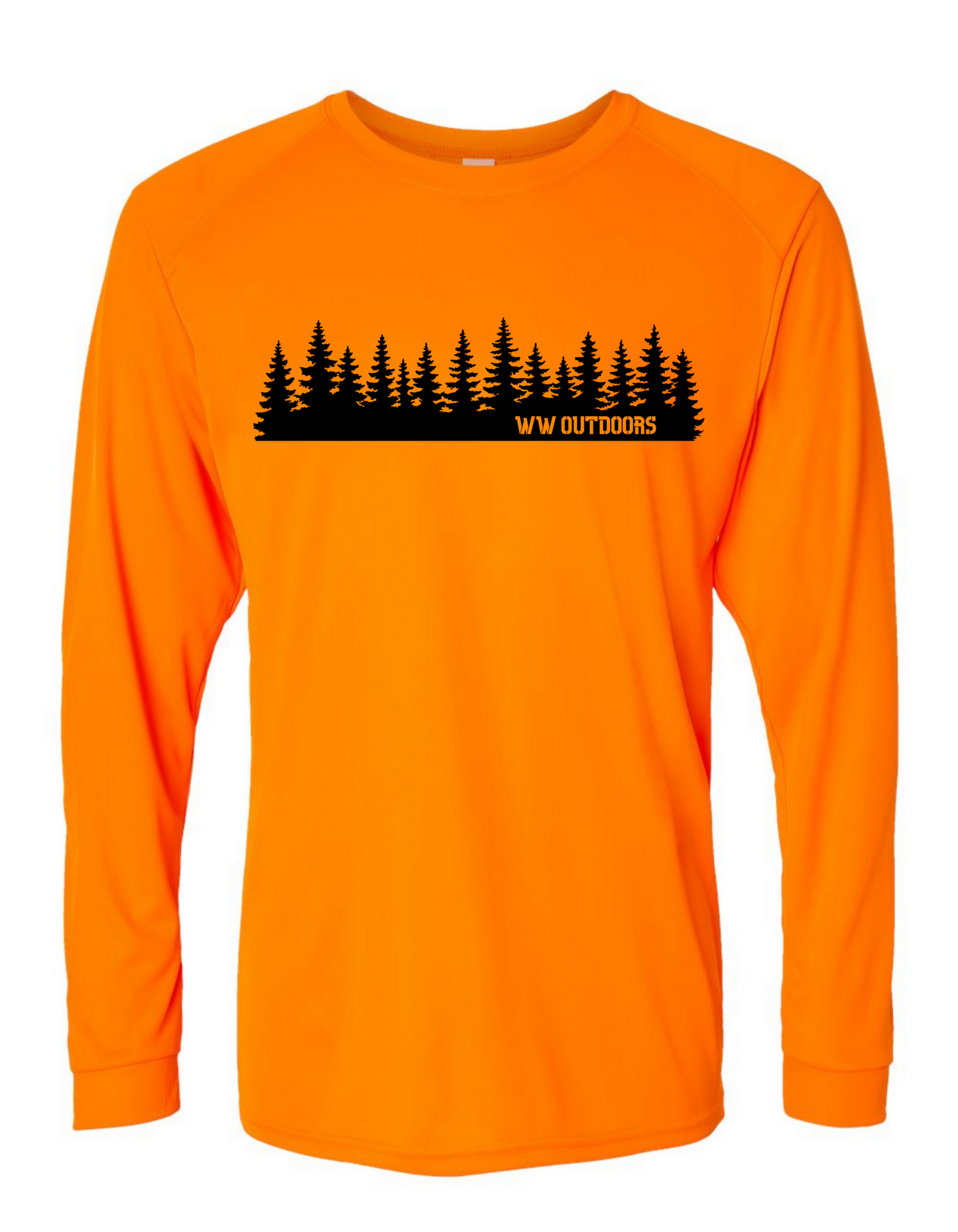 LONG SLEEVE WW OUTDOORS TREE BACKGROUND SPF SHIRT