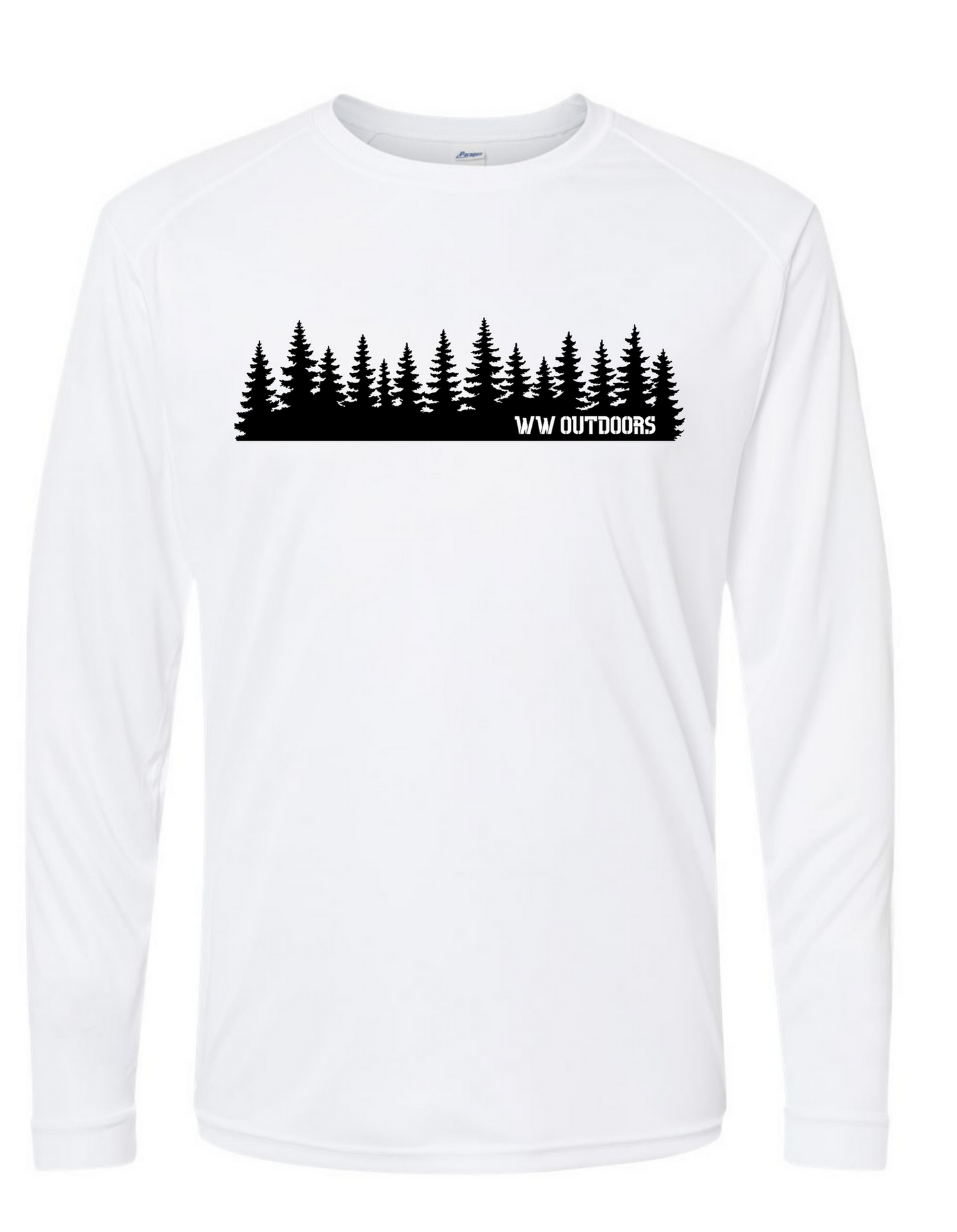 LONG SLEEVE WW OUTDOORS TREE BACKGROUND SPF SHIRT