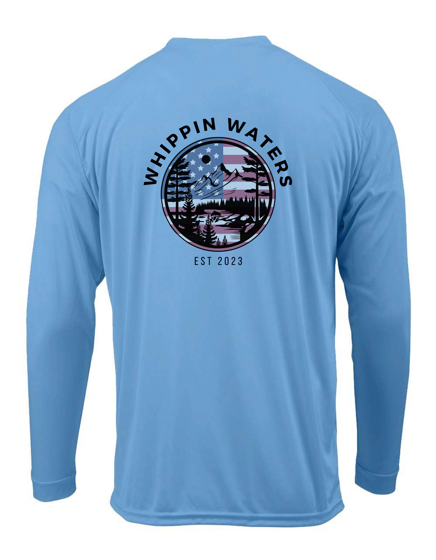 LONG SLEEVE USA FLAG MOUNTAIN SPF SHIRT