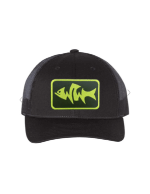 Whippin Waters Original Black and Chartreuse hat